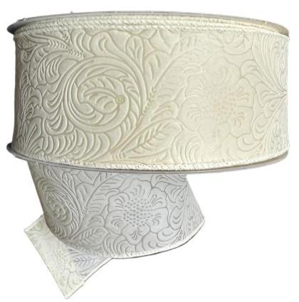 984240-18C | 2.5" | IVORY | FLOWER EMBOSSED | WATER RESISTANT | 50YD