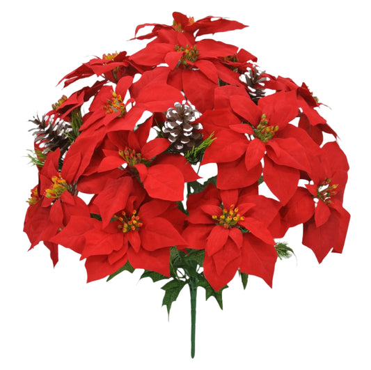 84369-RD  21" POINSETTIA BUSH X17