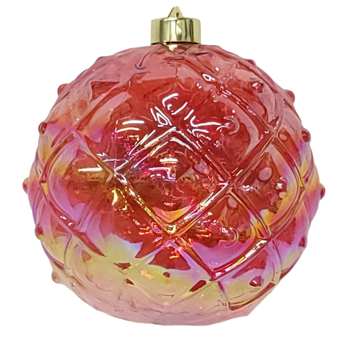 84636  BALL ORNAMENT 15CM RED IRIDESCENT