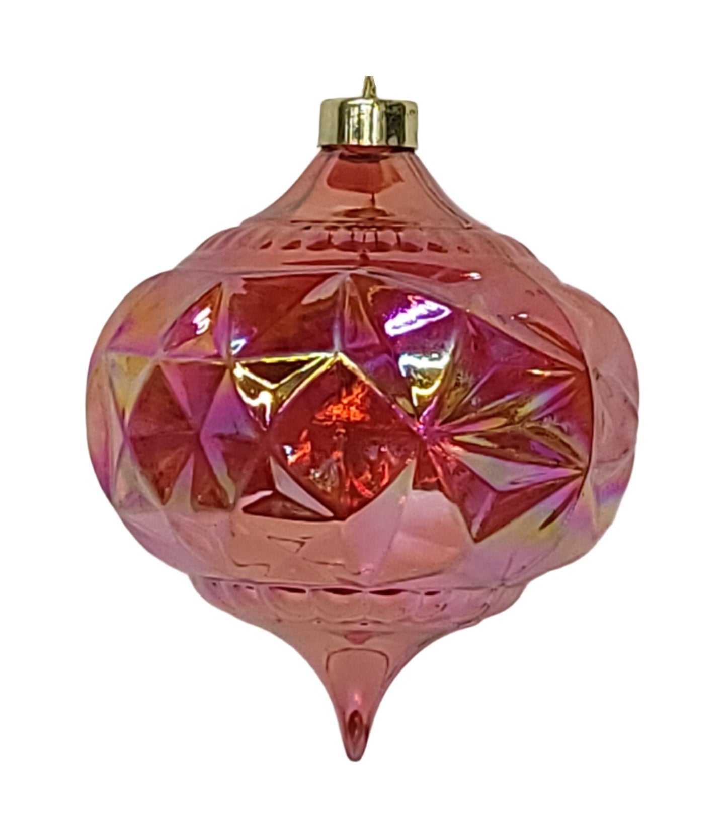 84642  XMAS ORNAMENT 15CM RED IRIDESCENT