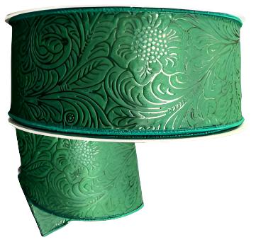 984240-07C  | 2.5" | HUNTER GREEN | FLOWER EMBOSSED | WATER RESISTANT | 50YD