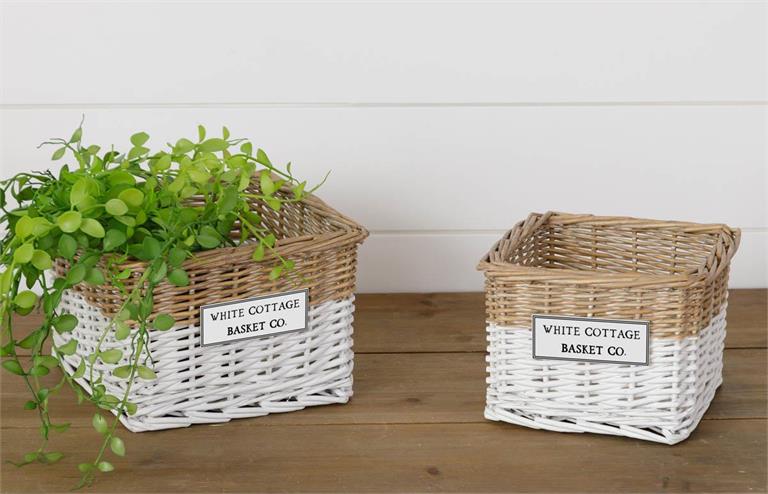 8B2338 Wht Cottage Basket S2 - A&B Wholesale Market Inc