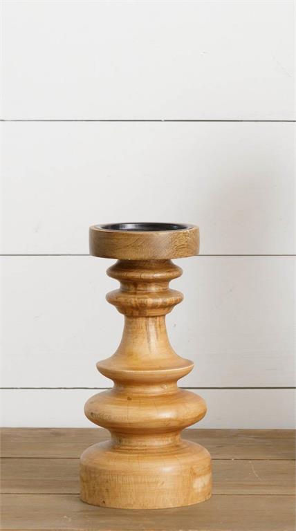 8W3187 Md Wood Candle Holder - A&B Wholesale Market Inc