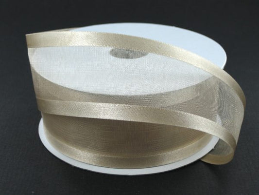 900809-35A TOFFEE SATIN EDGE SHEER 1.5"X100Y