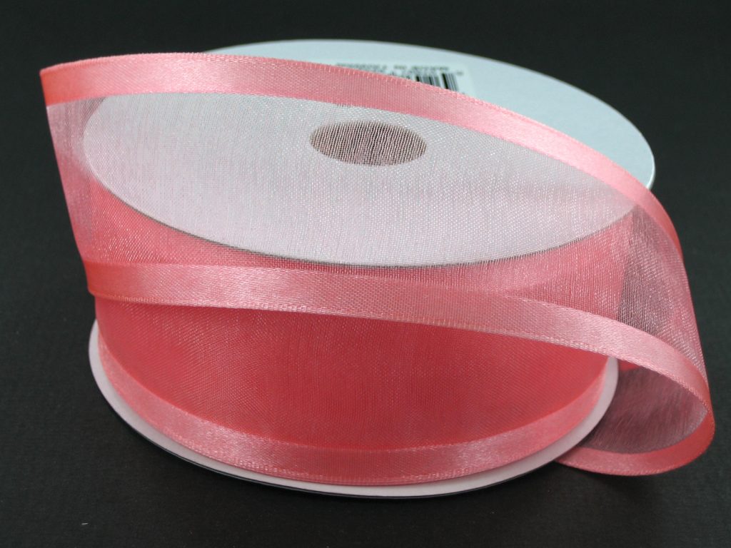 900809-46A CORAL SATIN EDGE SHEER 1.5"X100Y