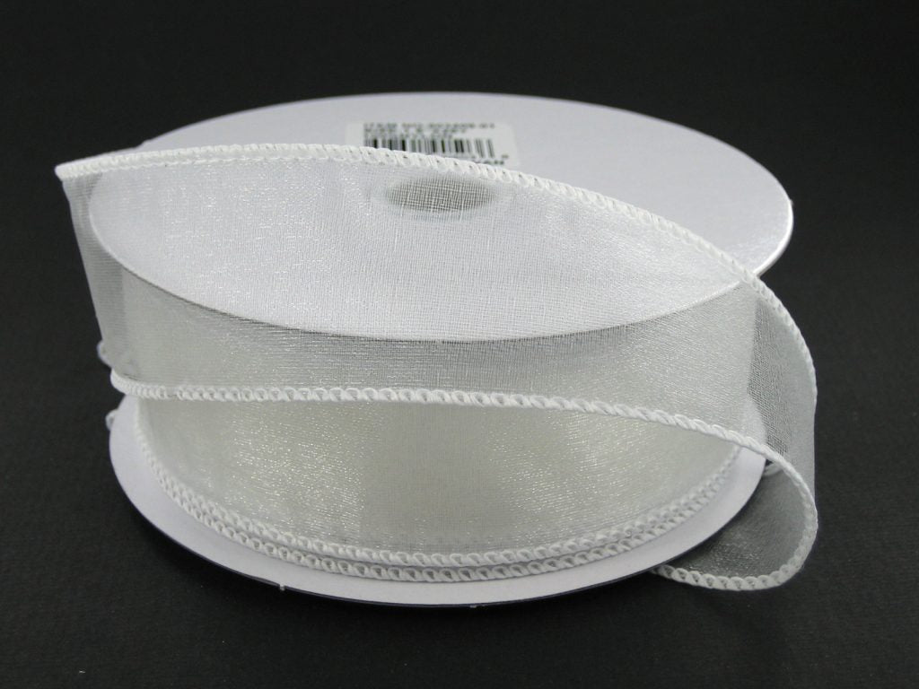 903409-01C WHITE WIRED SHEER 1.5"X50Y