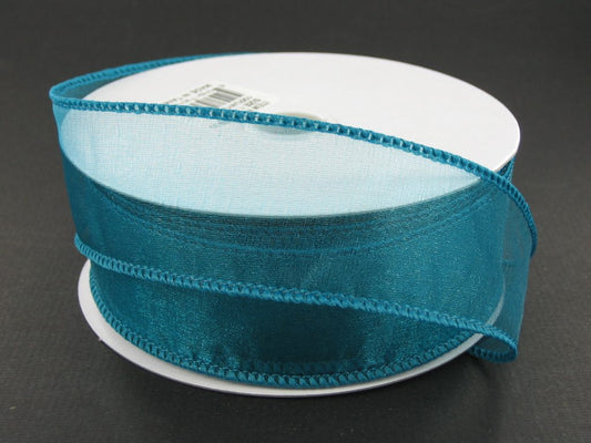 903409-33C TEAL WIRED SHEER 1.5"X50Y