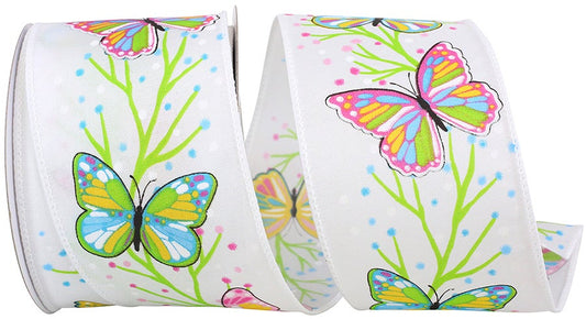 93806W-030-40F   Butterfly Bright Palette Wired Edge, White