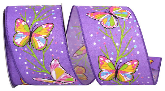 93806W-064-40F   Butterfly Bright Palette Wired Edge, Purple