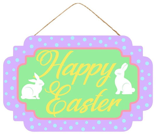 12.5"L Mdf Happy Easter W/Bunnies - A&B Wholesale Market Inc