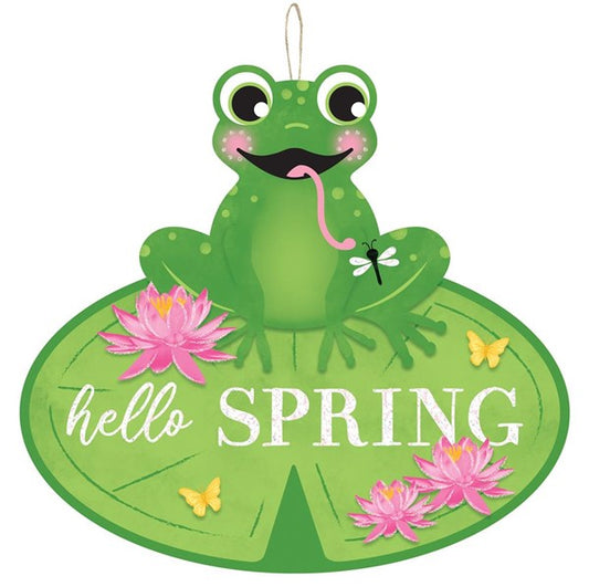 AP8891 Spring Frog Glitter Sign - A&B Wholesale Market Inc