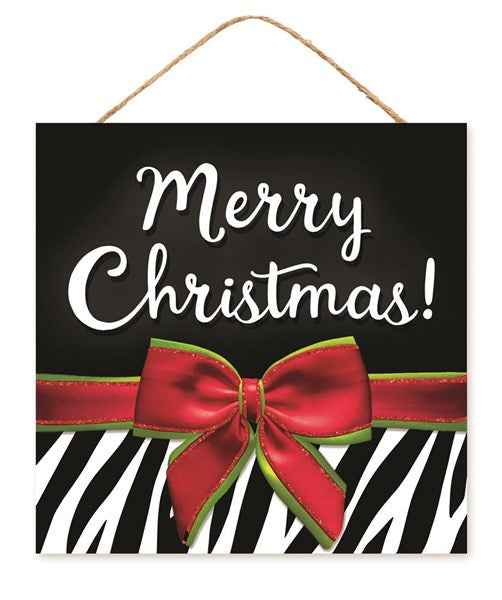 AP8947 Zebra Print Merry Xmas Sign - A&B Wholesale Market Inc