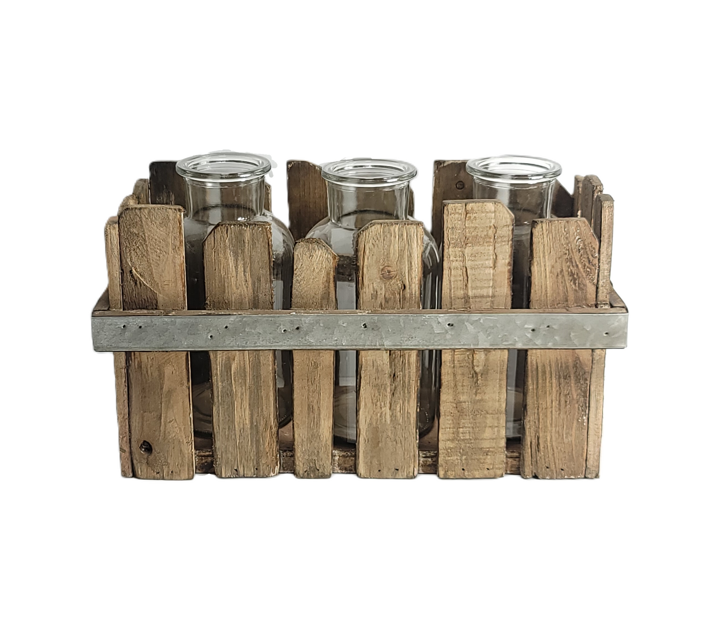 AW2088 SLAT WOOD TRAY W/3 BOTTLES