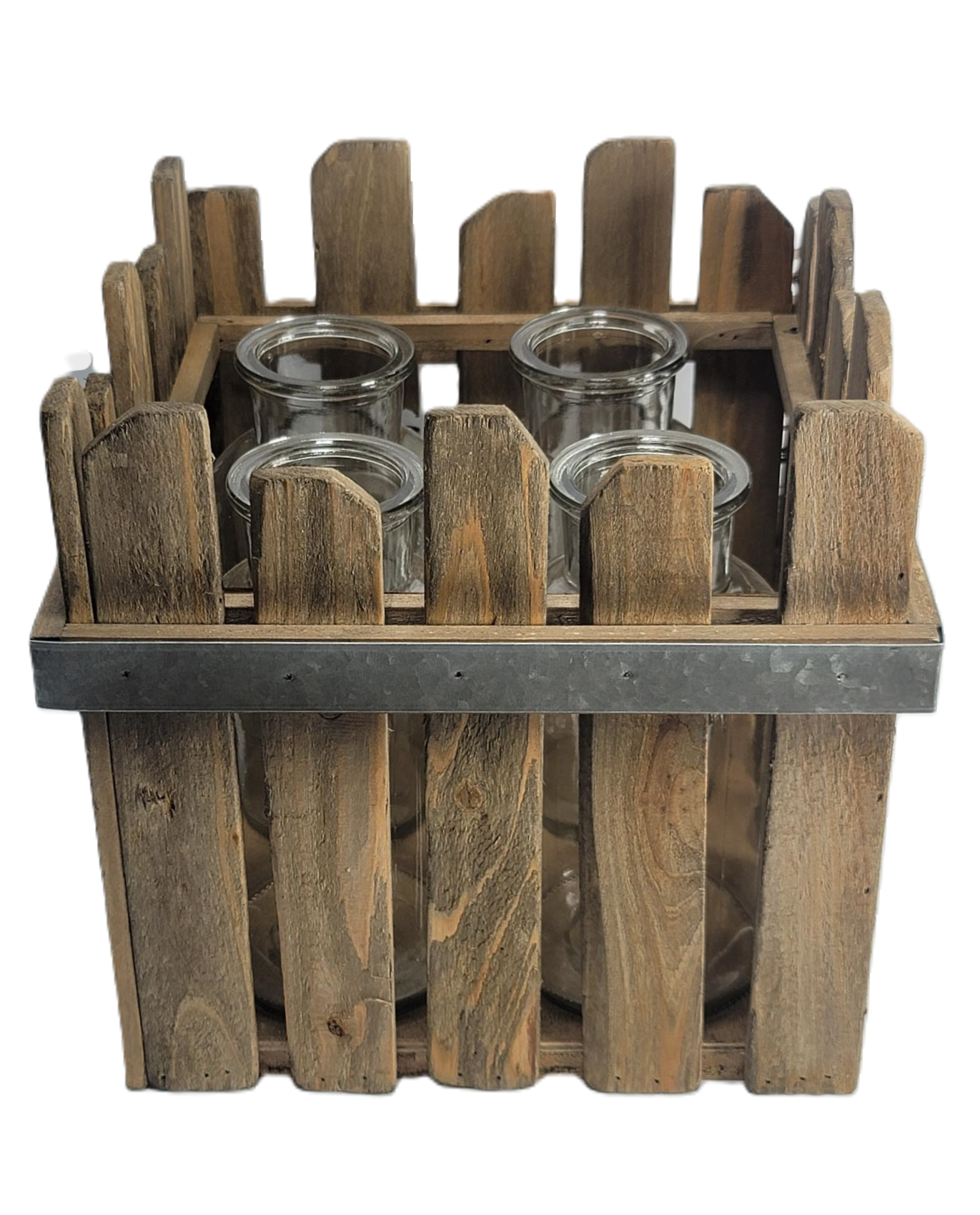 AW2089 WOOD TRAY W/4 BOTTLES