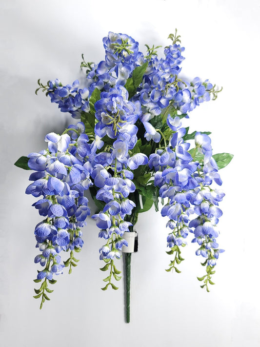 B24414-BLUE Hanging Wisteria X14 Heads