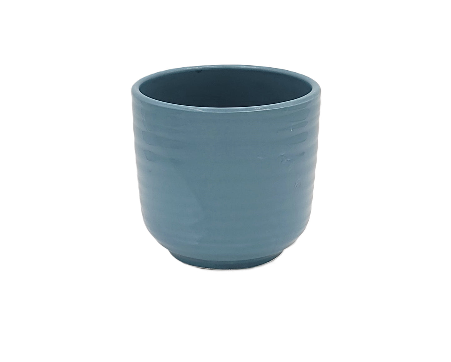 C2116FB  4.5" OP ROUND FRENCH BLUE CERAMIC POT