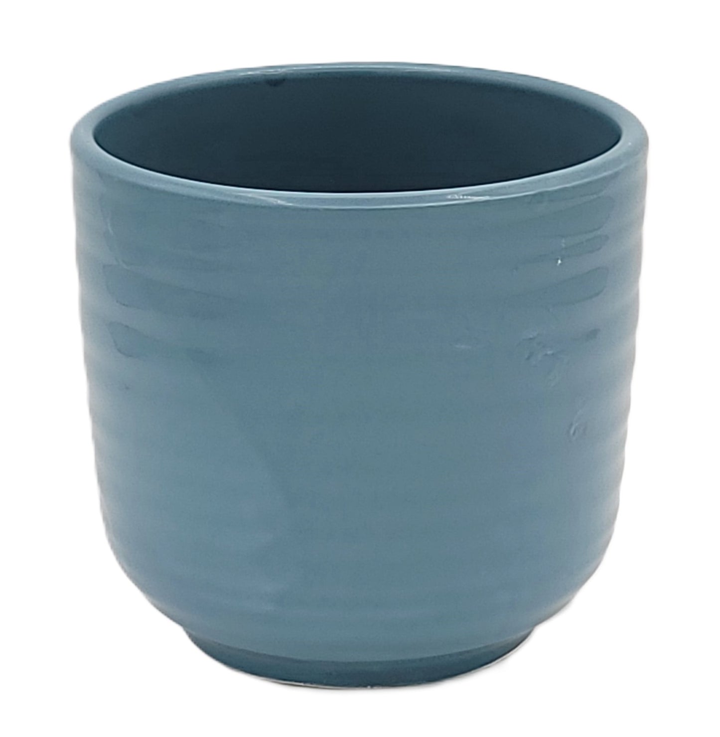 C2116FB  4.5" OP ROUND FRENCH BLUE CERAMIC POT