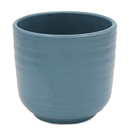 C2116FB  4.5" OP ROUND FRENCH BLUE CERAMIC POT