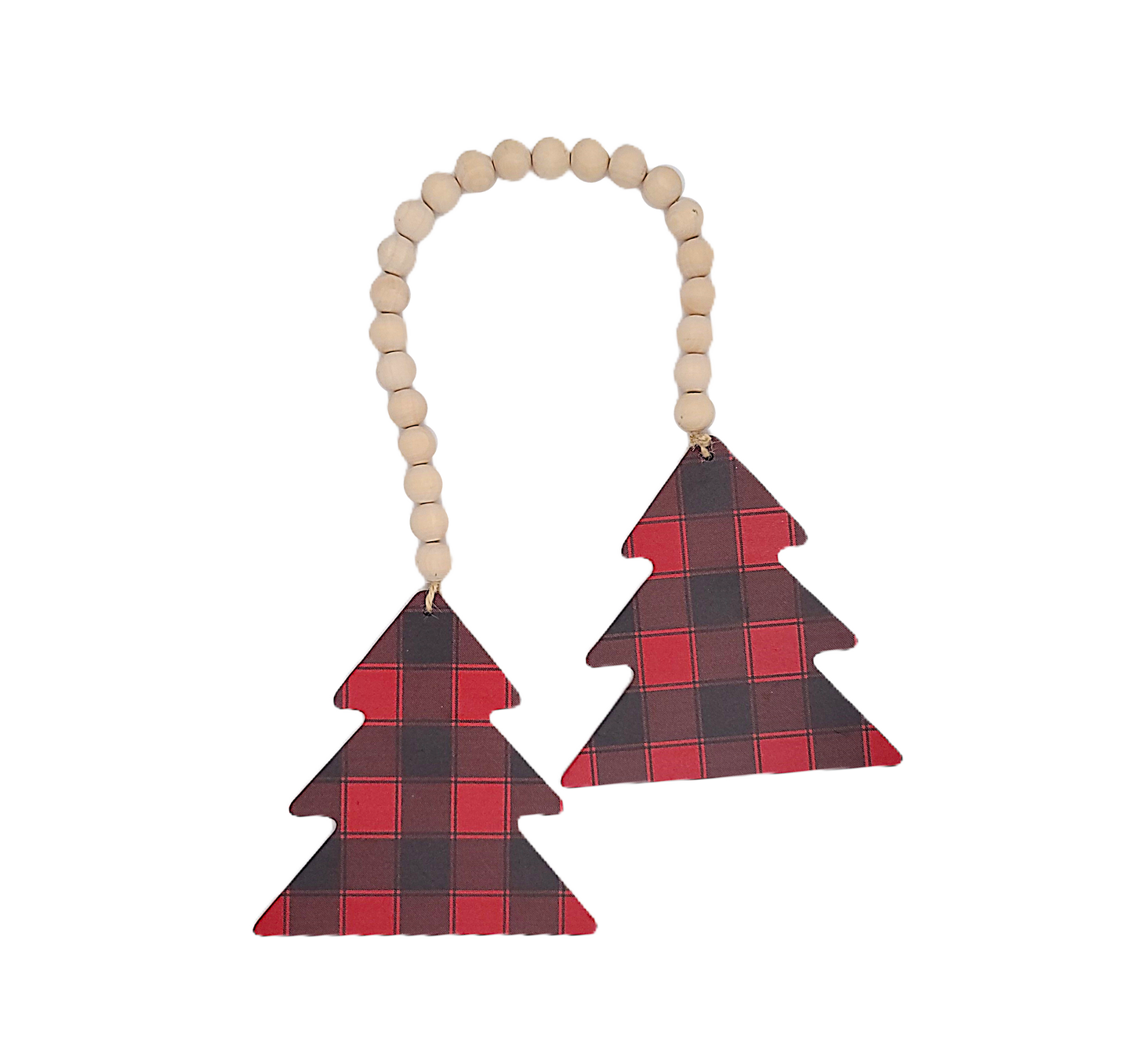 C22230 Red/Black Double Tree Star Ornament 2A