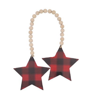 C22230 Red/Black Double Tree Star Ornament 2A