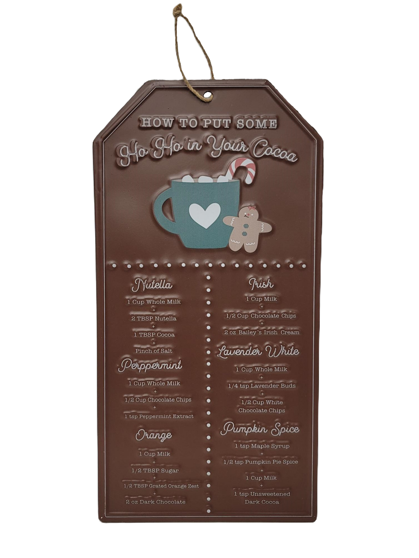 C22292 Cocoa Recipe Hanger