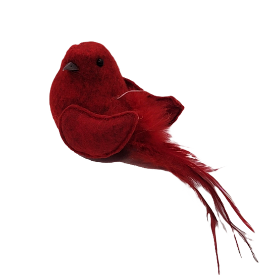 C22463 Feather Fancy Cardinal Ornament S6