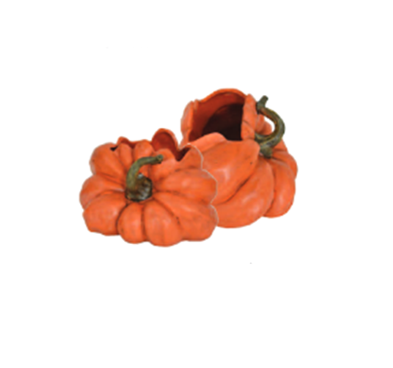 C4509 Orange Ceramic pumpkin on Side