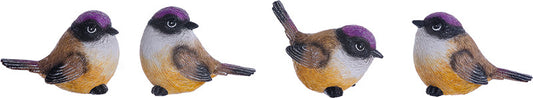 E24169 Small Resin Purple/Brown Bird 4 Asst - A&B Wholesale Market Inc