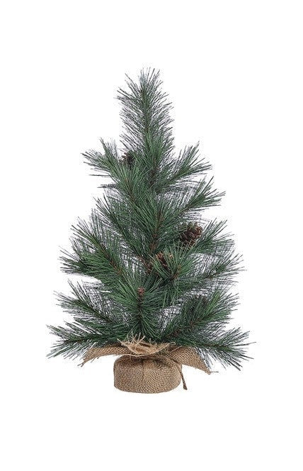 F24640  SMALL FLORAL PINE W/ BURLAP TREE