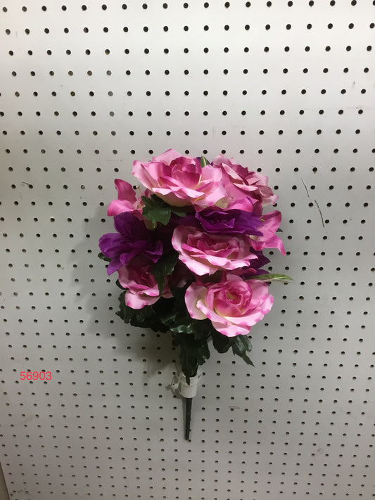 56903 Purple Rose/Dahlia Mix Bush x18 - A&B Wholesale Market Inc