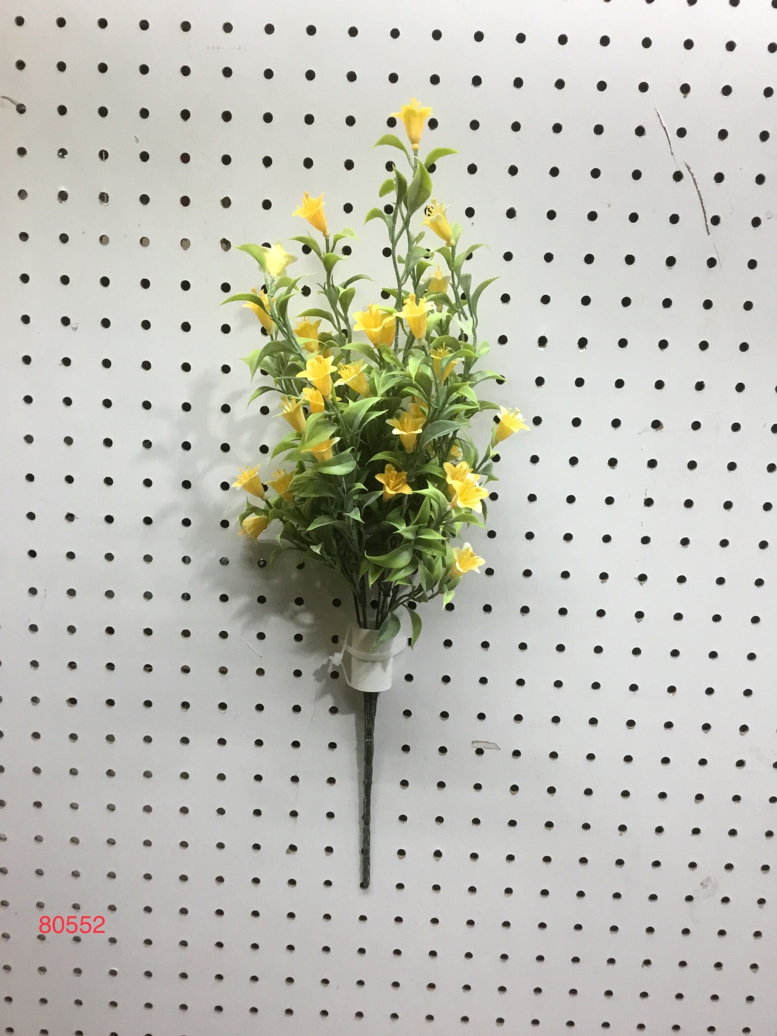 80552 Yellow Plastic Mini Bell Flower Bush x7 - A&B Wholesale Market Inc