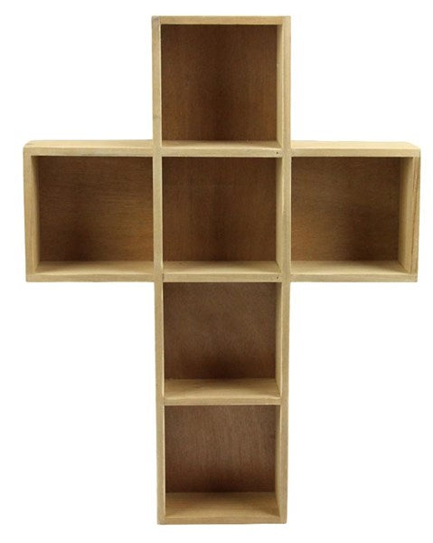 KM3236 Wood Cross Planter - A&B Wholesale Market Inc