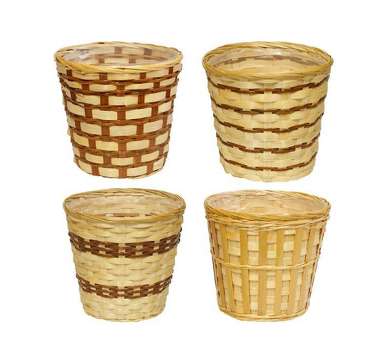 KP5078-    8" Bamboo/Fern Pot Cover