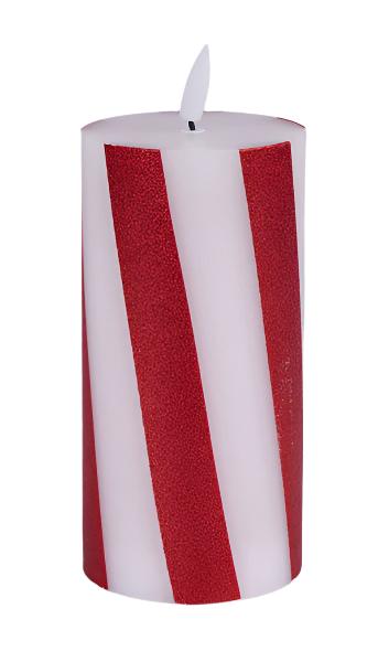 LL6026  6"H Flameless Candy Cane Led Candle