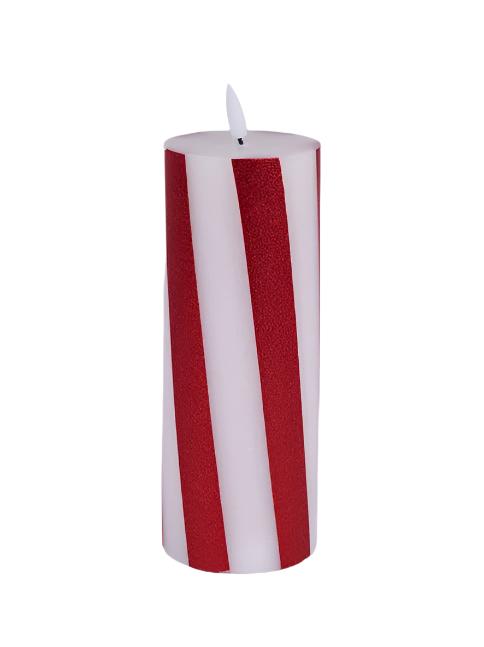 LL6025  8"H Flameless Candy Cane Led Candle