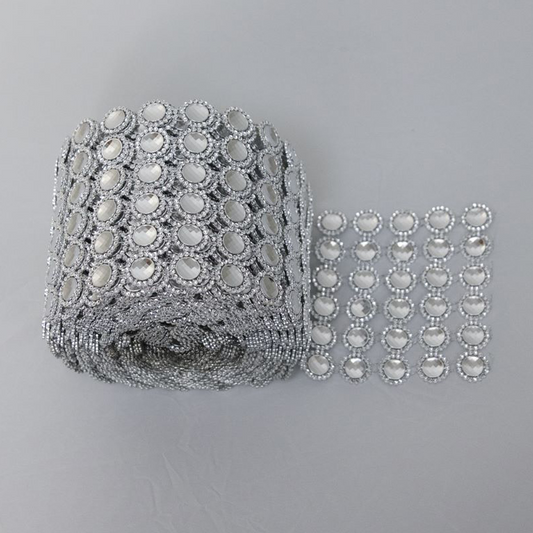 5929-SILVER 4.75" SUNFLOWER DIAMOND RIBBON