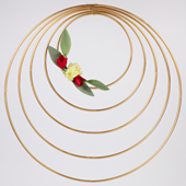 7939-GOLD 42" Wire Ring Wreath - A&B Wholesale Market Inc