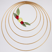 7935-GOLD 18" Wire Ring Wreath - A&B Wholesale Market Inc