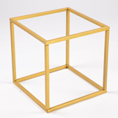 7944-GOLD 9" Cube Centerpiece - A&B Wholesale Market Inc