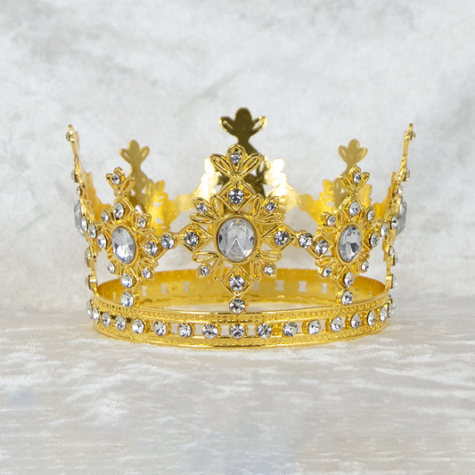 4659-GOLD  3.75"D x 2.25"H ALLOY CROWN W/RHINESTONES