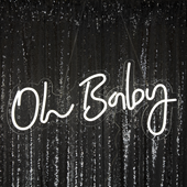 5602-WHITE Neon ''Oh Baby'' - A&B Wholesale Market Inc