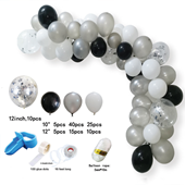 4325-SILVER/WHITE Balloon Garland - A&B Wholesale Market Inc
