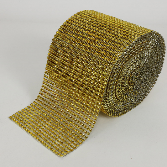 5920-GOLD  4.75"x10YD DIAMOND RIBBON