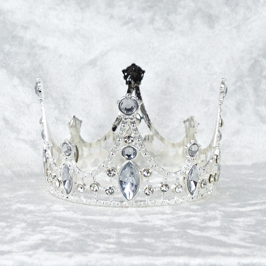 4660-SILVER  3.75"D x 2.25"H ALLOY CROWN W/RHINESTONES