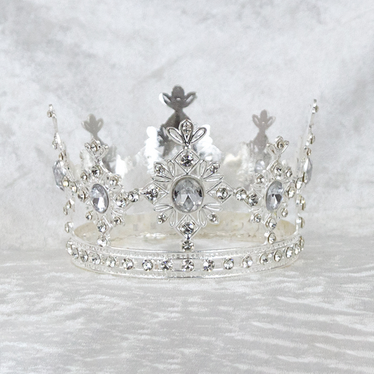 4659-SILVER  3.75"D x 2.25"H ALLOY CROWN W/RHINESTONES