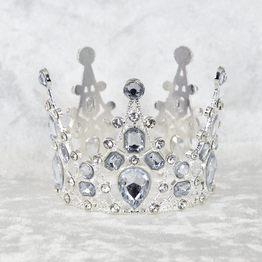 4657-SILVER  3"D x 2.5"H ALLOY CROWN W/RHINESTONES