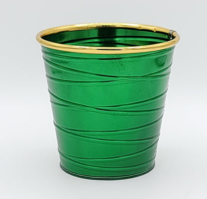 M8053   5" ROUND RED/GREEN METAL POTS