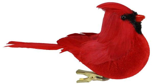 ME0706   6"L x 3.75"H Velvet Cardinal W/Clip BX6