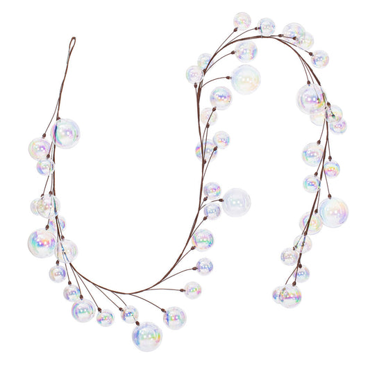 N222700 10' CLEAR IRIDESCENT BRANCH BALL GARLAND - A&B Wholesale Market Inc