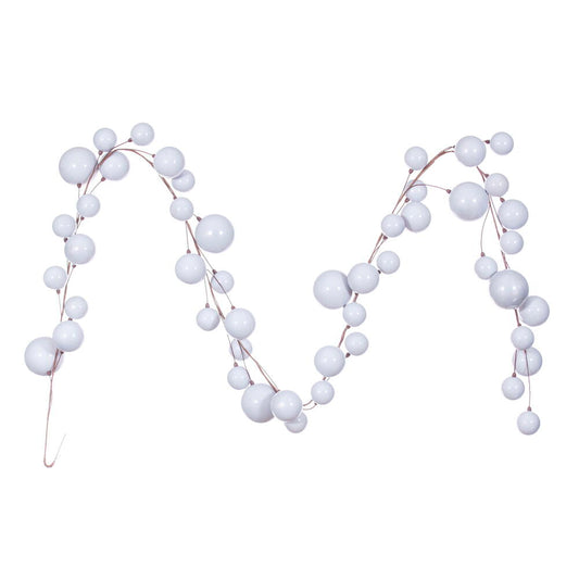 N222807 10' SILVER PEARL BRANCH BALL GARLAND - A&B Wholesale Market Inc